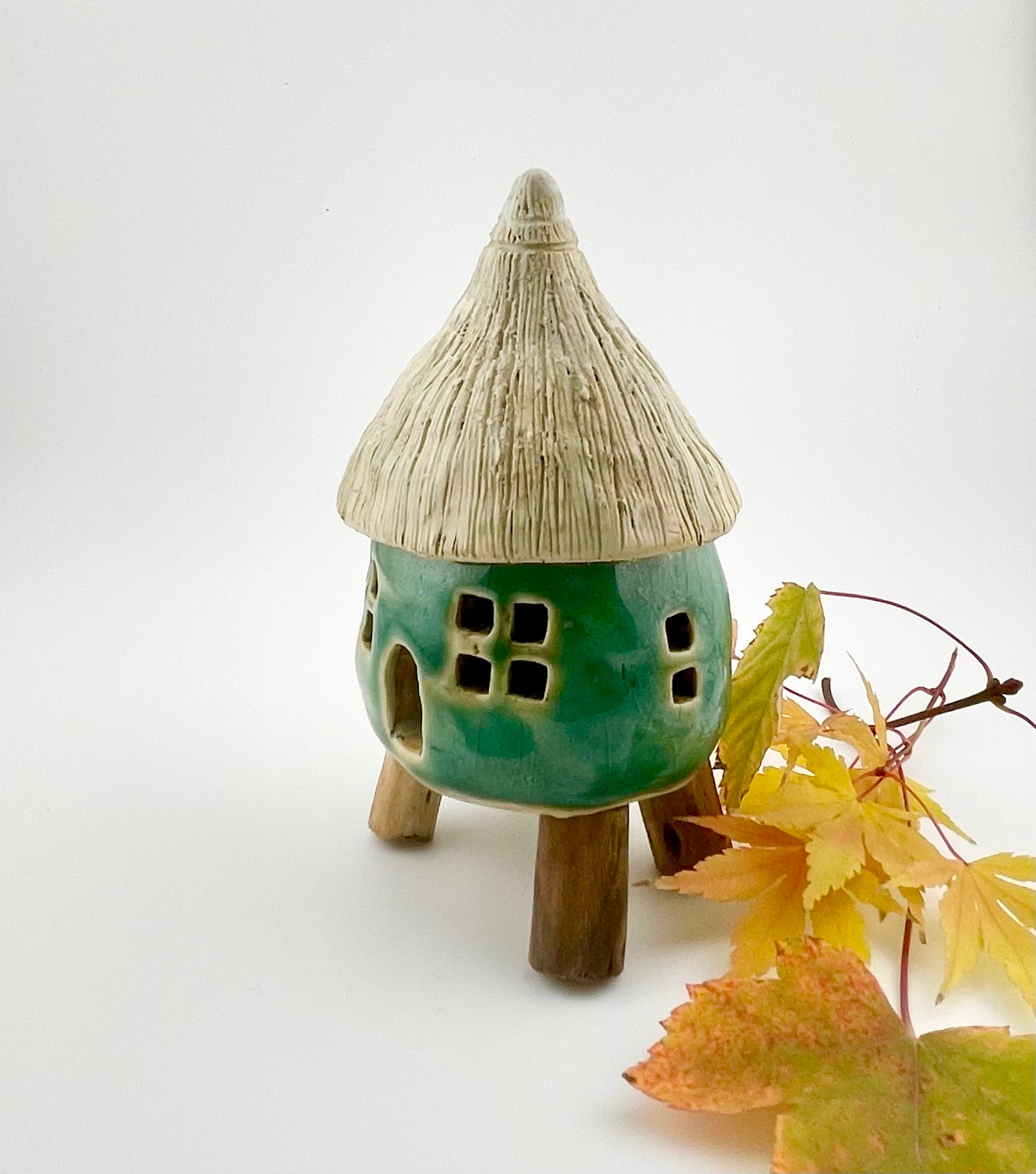 Little Spirit Stilt House 01. Glossy Jade variant.